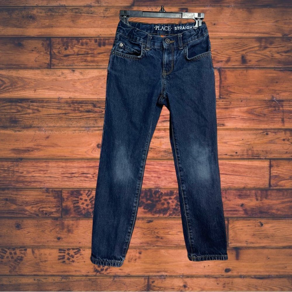5 for $25🔥Place Dark Wash Straight Denim Adjustable Waist Jeans Boys Size 7